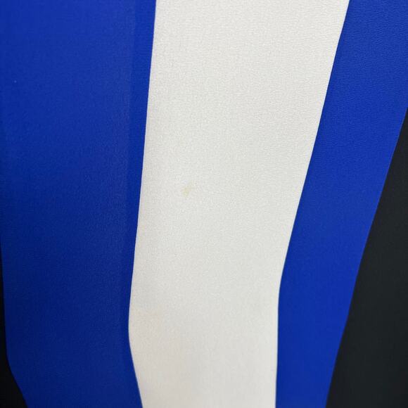 BCBGMaxAzria Chantel Dress XS Crossover Neck Cutout Flowy Mini Shift Colorblock - Picture 11 of 11